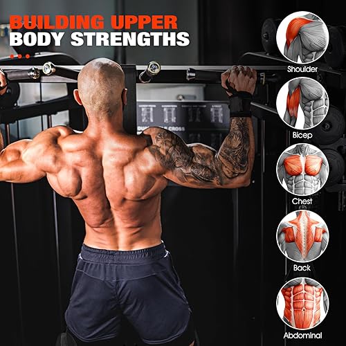 Miniatura 7 de HPYGN Bandas de asistencia para dominadas de dos pies, banda de resistencia resistente para barra de dominadas, pesotamaño ajustable con pies de