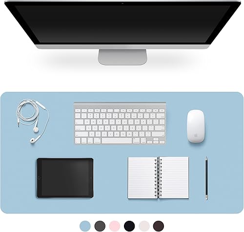 Miniatura 14 de Protector de almohadilla de escritorio de piel CADONO, almohadilla de escritorio antideslizante, gran almohadilla de ratón de piel sintética PU,