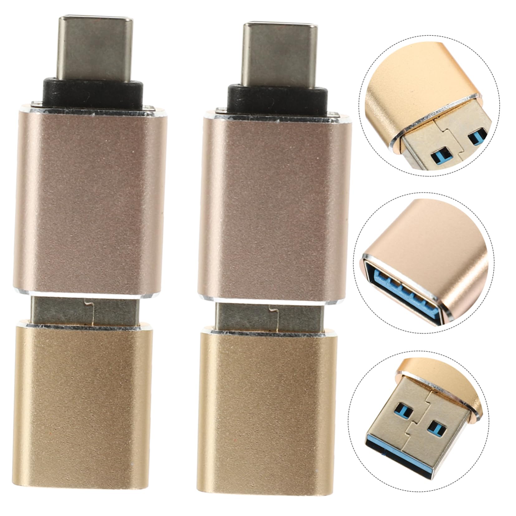 WOONEKY 5 Set Di Adattatori Usb-c A Usb in Lega Di Alluminio Adattatore Otg Lettore Di Schede Esterno Per Laptop/computer 4 Pezzi*5