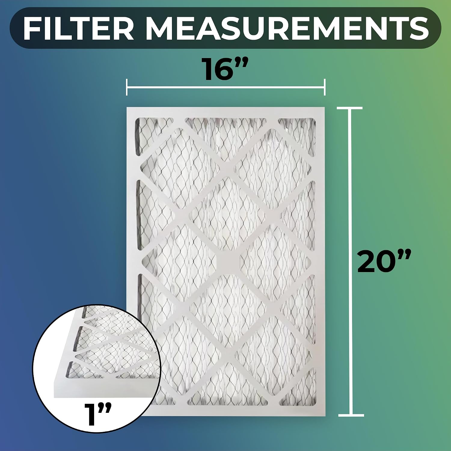 MEC 16x20x1 Air Filter MERV 8 Essential Dust & Allergy Control (4-Pack), Electrostatic Pleated HVAC AC Furnace Filters Repiacement (Actual Size: 15.50 x 19.50 x 0.75)