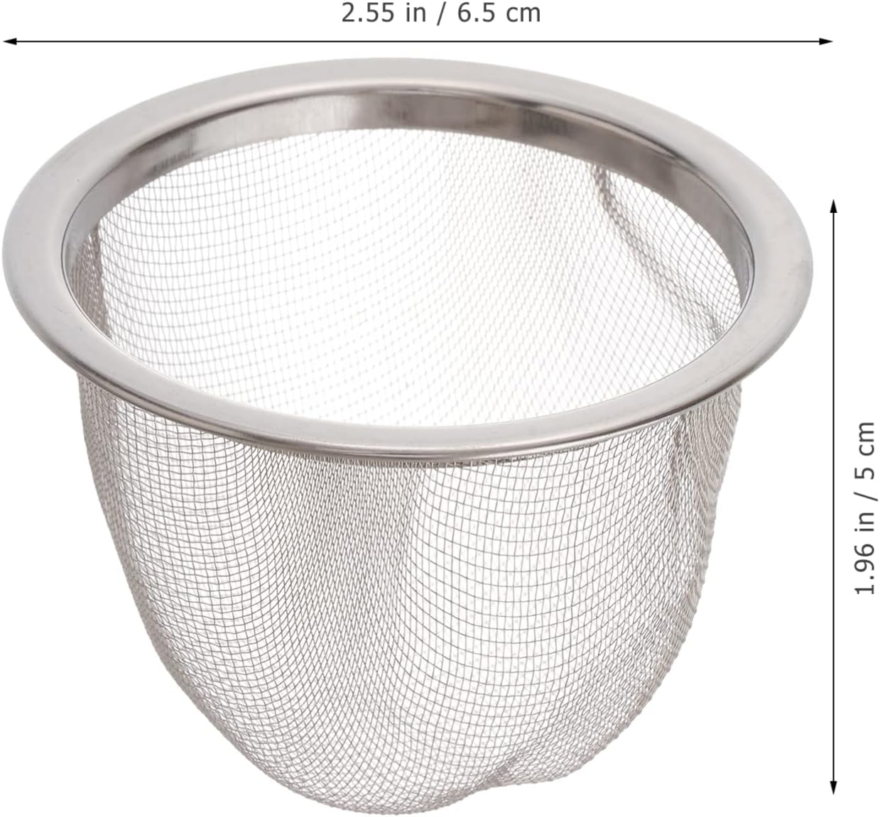 Luxshiny Stainless Steel Tea Filter Loose Leaf Tea Infuser Basket 2.55 inch Diameter Mesh Strainer for Herbs and Spices 8 Pack for Home Brewing