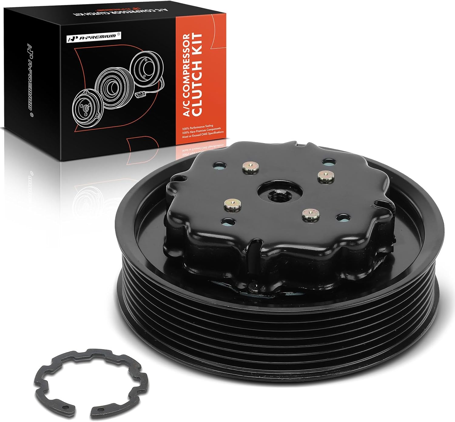 A-Premium Air Conditioner AC Compressor Clutch Kit Compatible with Porsche Cayenne 2003-2006 4.5L, Cayenne 2008-2010 4.8L, Cayenne 2015-2018 4.8L