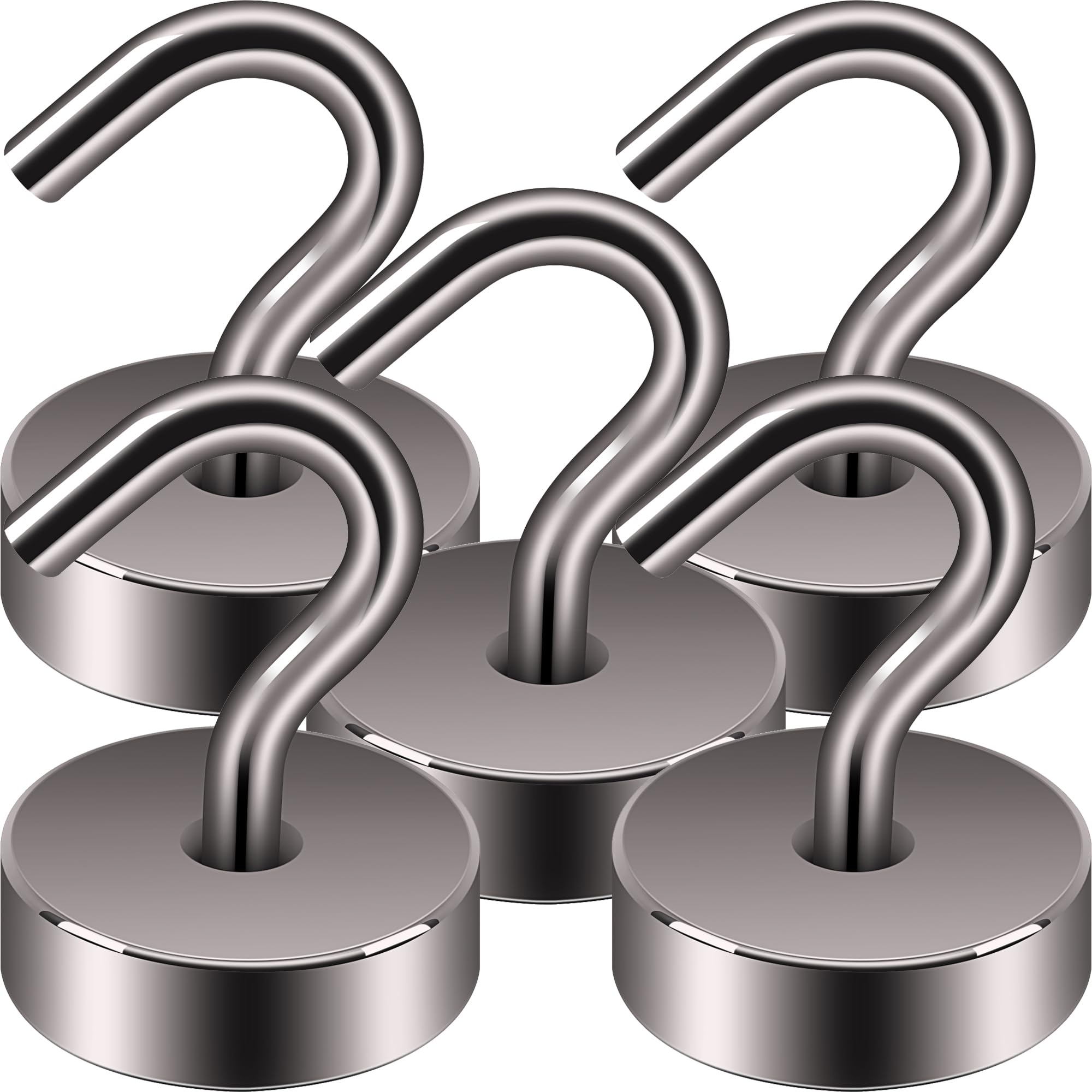 Neosmuk Magnetic Hooks - 5 Pack for Tools & Gear -25 Neosmuk Magnetic Hooks - 5 Pack for Tools & Gear -25