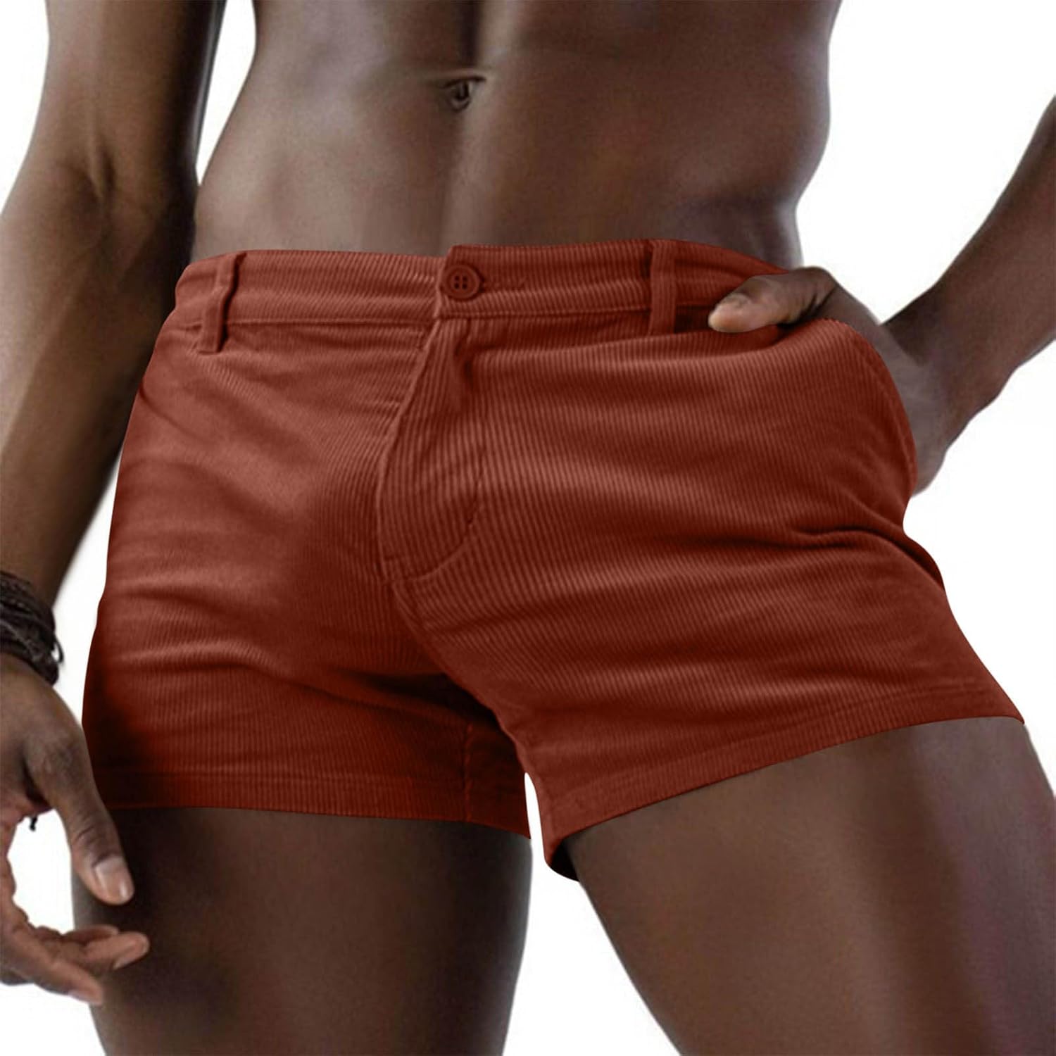 Men's Corduroy Shorts Relaxed Fit Stretch 5 inches Inseam Short Pant Casual Summer Beach Loose Fit Retro Shorts