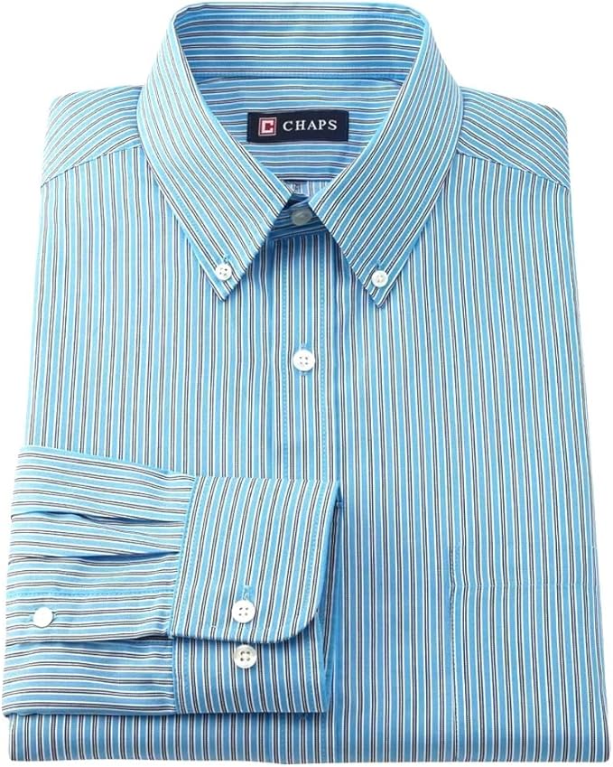 Chaps Mens ClassicFit Twill Dress Shirt Blue Lake at Amazon Men’s