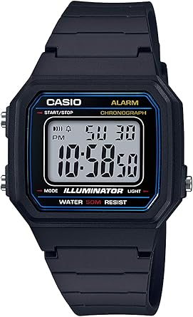 Casio W217H Series | Mens Digital Watch | 50M WR | 1/100 Second Stopwatch | LED Backlight | Countdown Timer | 100 SEC Chronograph | Daily Alarm | Hourly Time Signal | 7 Year Battery