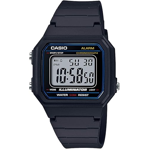 Casio W217H Series | Men’s Digital Watch | 50M WR | 1/100 Second Stopwatch | LED Backlight | Countdown Timer | 100 SEC Chronograph | Daily Alarm | Hourly Time Signal | 7 Year Battery