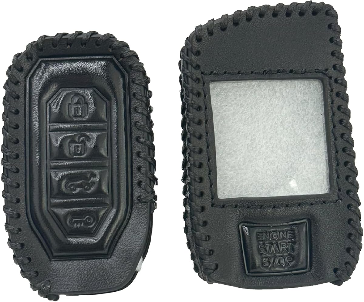 2PCS #RF-2WQ9-FM #RF-P1WG15-FM Leather Case Key fob RFX-P2WG15-SS Quality Durable New Replacement Parts for Compustar Prime Q9 2Way Remote and G15 1Way Remote