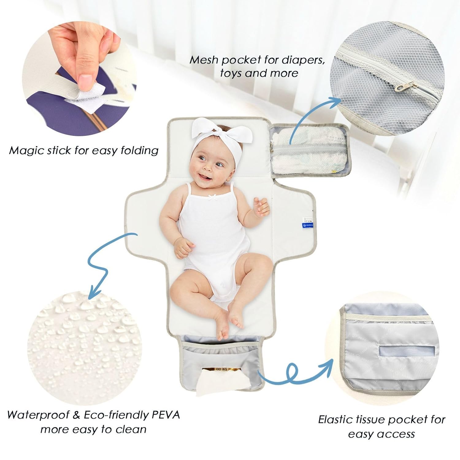 Halloween Ghosts Pumpkin Reusable Diaper Changing pad with Tissue Pocket Portable Baby Changing pad Infant Travel Station Kit cambiador de pa?ales para Bebes