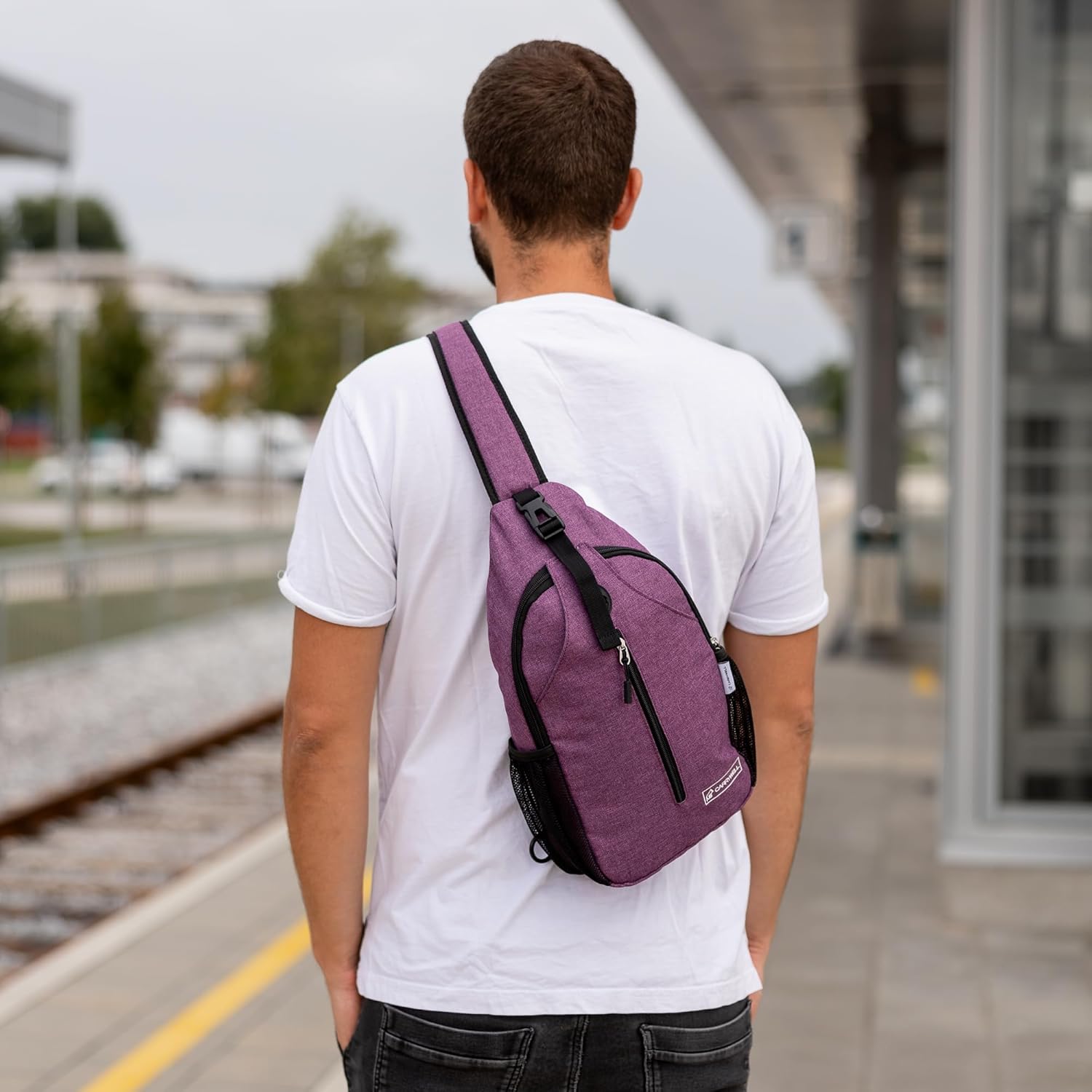 Carrywell (Not Made In China) Crossbody Sling Backpack, Small Daypack For Travel, Hiking, Anti-Theft Chest Bag, Lightweight - Image 5