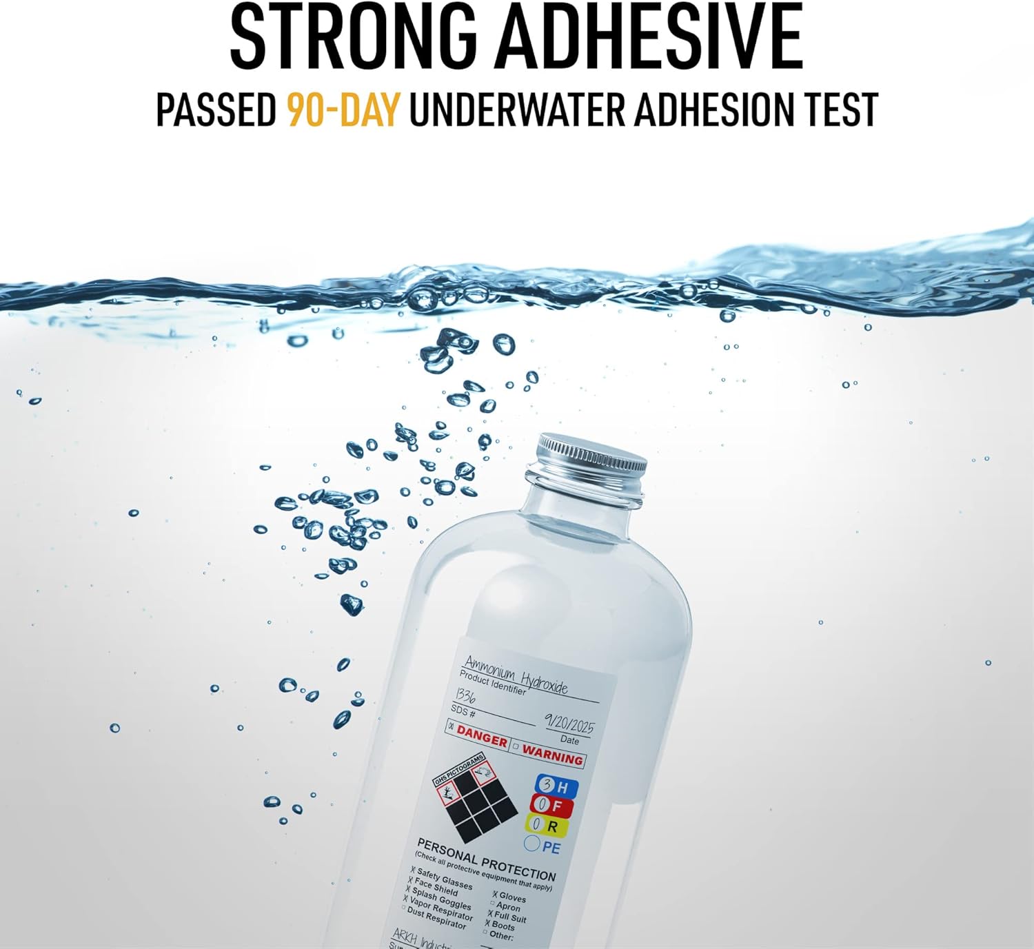 Avery GHS Secondary Container Labels, Waterproof, Chemical Resistant, Preprinted, Handwrite-Only, 4" x 2", 250 GHS Labels