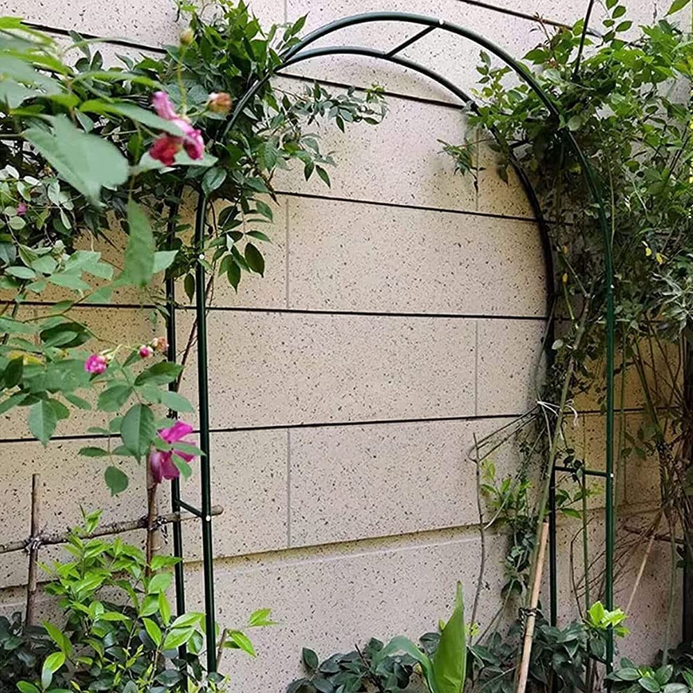 Arche de jardin en métal vert 230 cm pour potager et treillis de plantes grimpantes