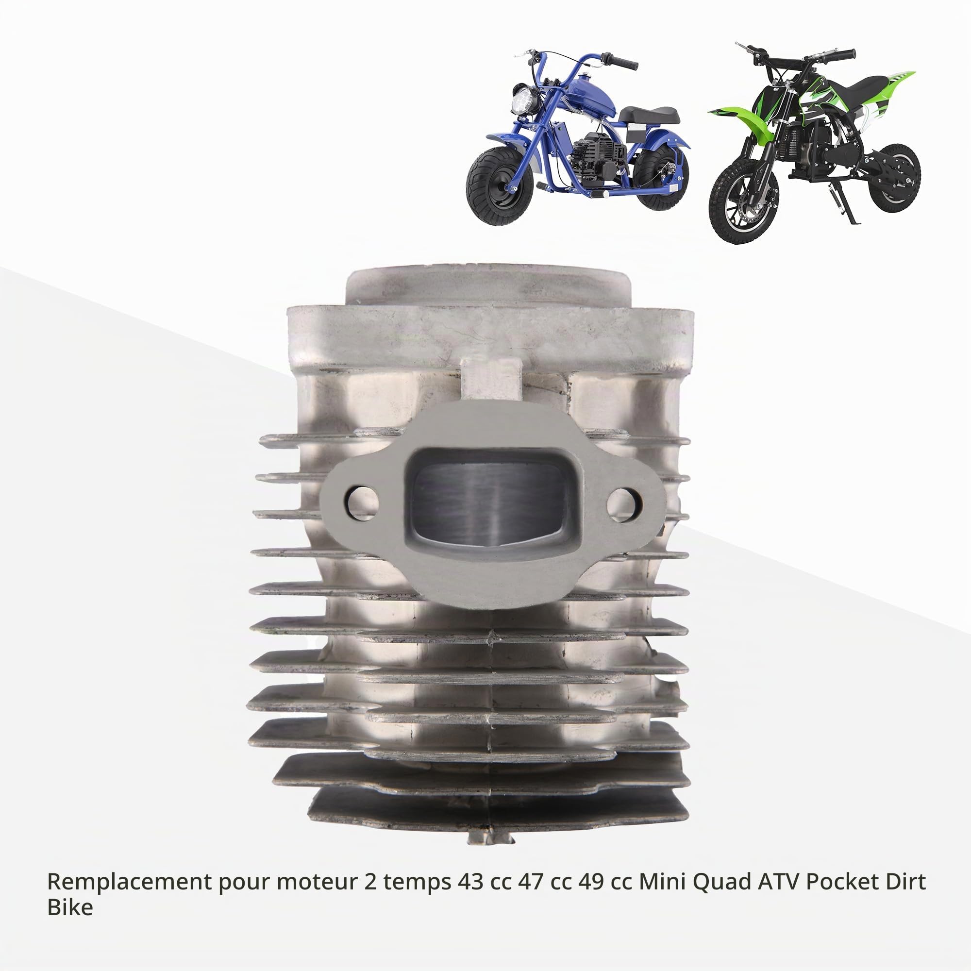 GOOFIT Kit D'Assemblage De Bague De Piston De Cylindre De 44-6 De 44 Mm Remplacement pour 43cc 47cc 49cc 2 Stroke Engine Mini Quad ATV Pocket Dirt Bike
