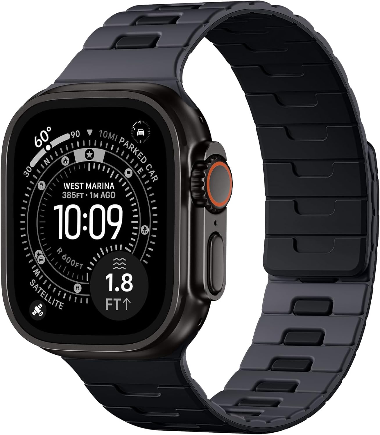 Bandletic Compatible with Apple Watch Ultra 2 Band Men Women, Dual-Sided Reversible Magnetic Silicone Soft Strap for iWatch 49mm(Ultra 3/2/1),46mm(11/10),45mm(9/8/7),44mm(SE3/SE2/SE/6/5/4),42mm(3/2/1)