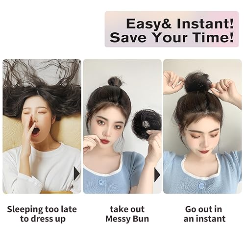 Miniatura 9 de isheeny Extensiones de cabello humano 100% humano, moño desordenado, extensiones de cabello humano real, rizado natural, moño, moño para