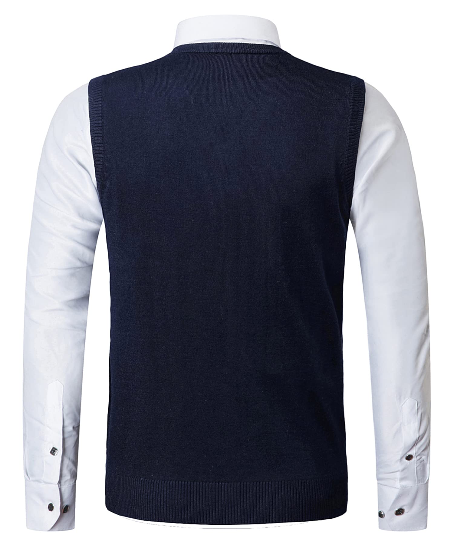 Chaleco SuéTer para Hombre con Cuello en V Jersey de Punto sin Mangas clásico Caballero Cardigans Chaqueta Otoño Invierno Prendas de Punto Pullover