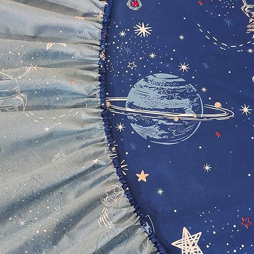 Miniatura 3 de MAG Juego de 3 piezas de ropa de cama, juego de sábanas con temática de espacio, galaxia, planetas, estrellas, tamaño queen, para niños,