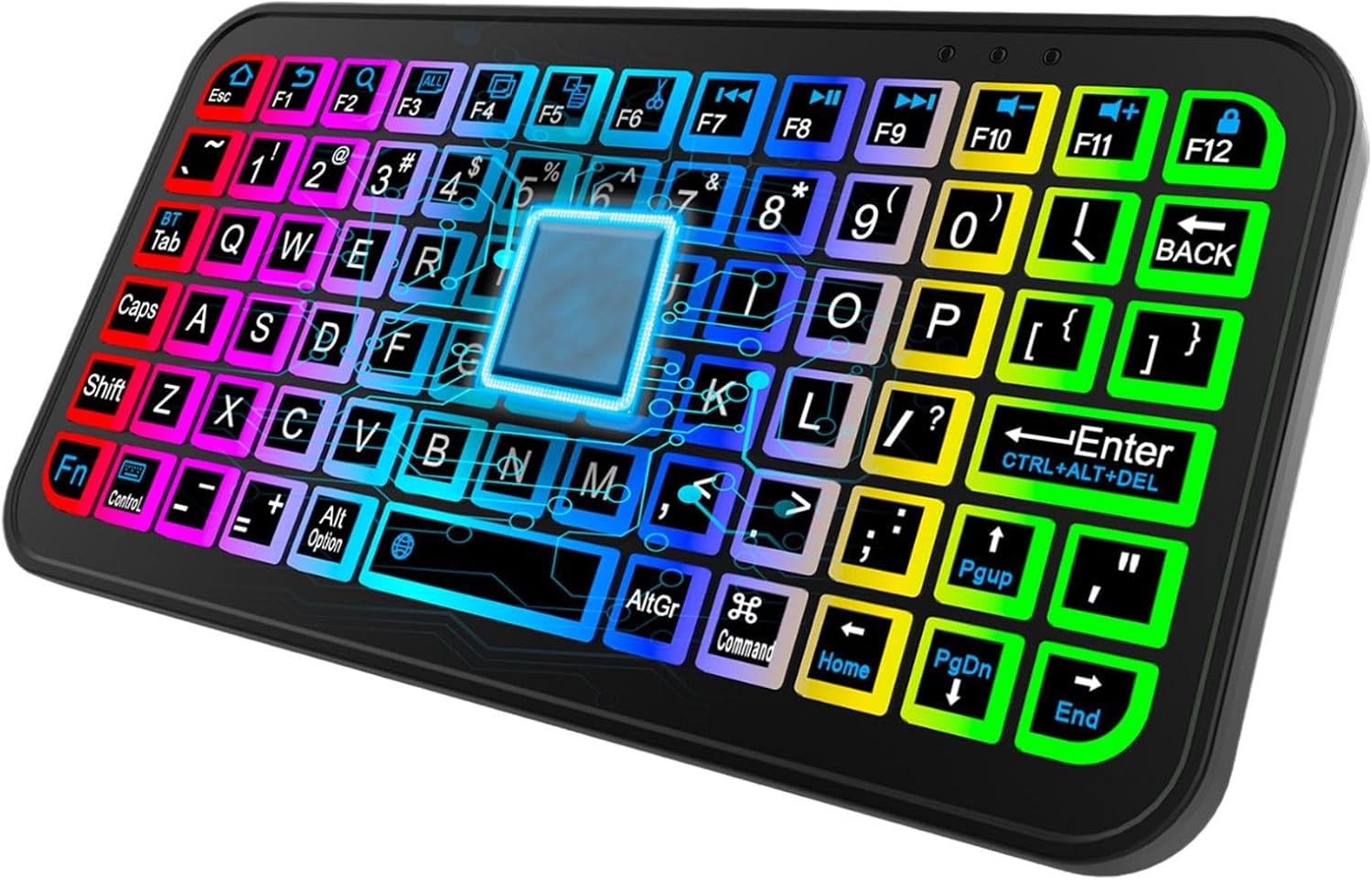 Mini Wireless Keyboard - Rechargeable Travel Keyboard, Quiet Rechargeable Keyboard | Mini BT Keyboard with Adjustable Brightness for Laptop, Ultra Slim Rechargeable Keyboard for Computer, Quiet Typing