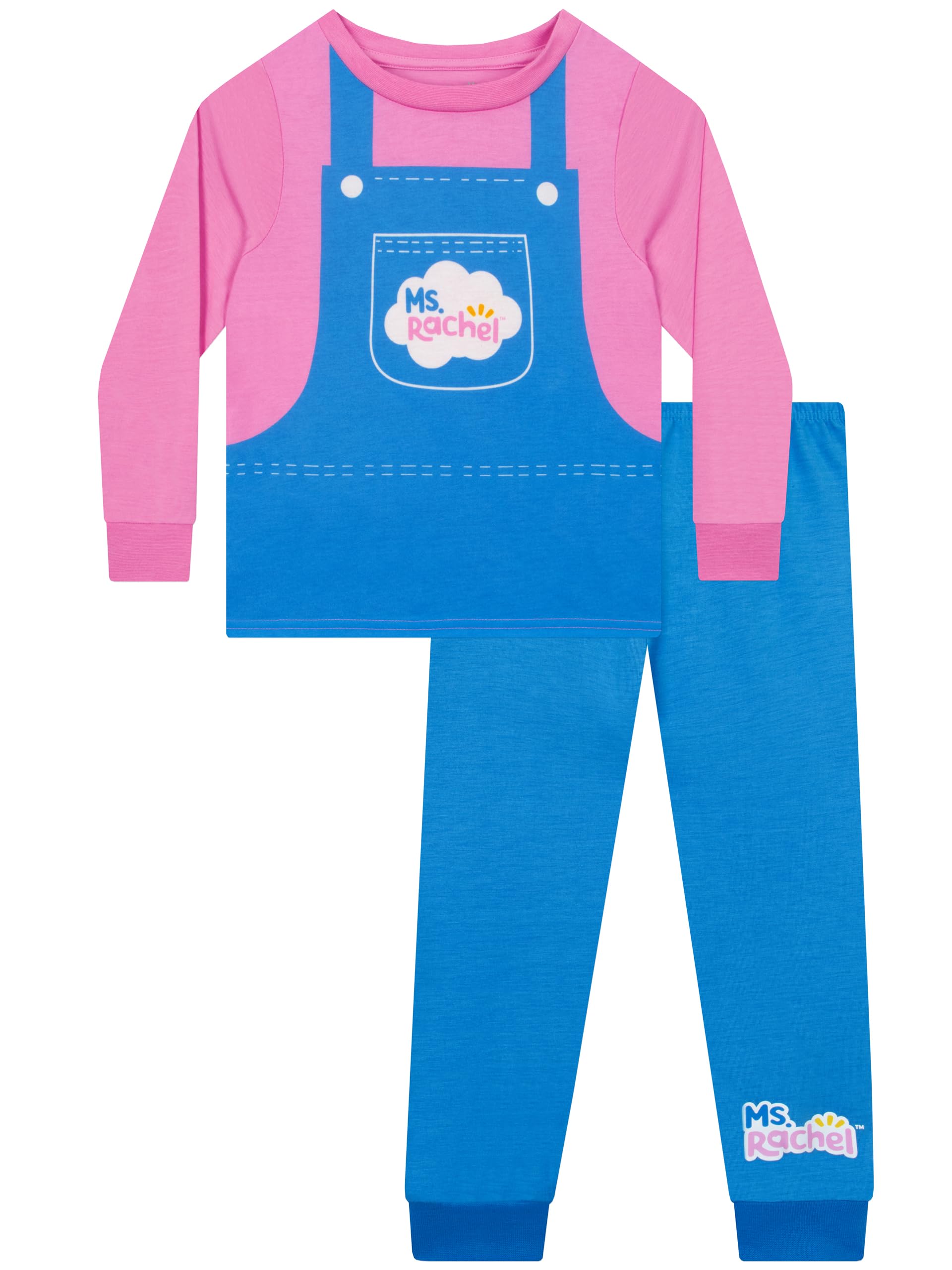 Ms. Rachel Girls Blue Pyjamas, Long Sleeve Kids Pjs, Fun ' Pyjama Sets, 4-5 Years