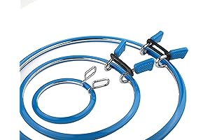 Nurge: Premium Round Embroidery Hoops with Tension Screw, 6 Sizes for Hand...