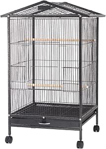 Image showcasing Bird Cage New Large Parrot Bird Cage Play Top Pet Metal Cockatiel Macaw ...