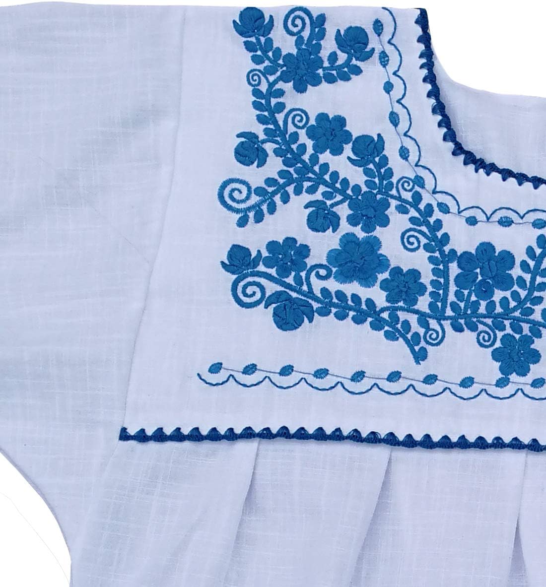 YZXDORWJ Women's Embroidered Mexican Peasant Blouse Mexico Summer Shirt Short Sleeve