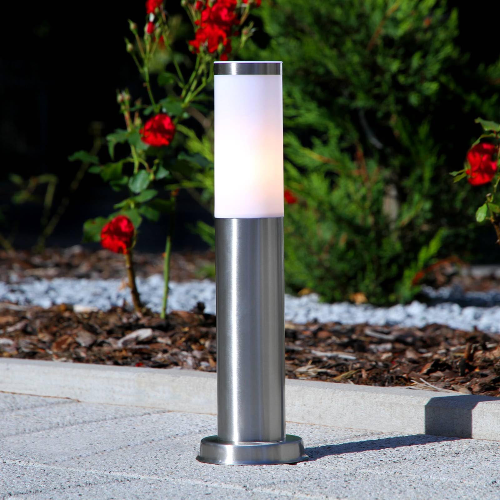 Lindby Lampada Da Giardino A Paletto LED Grigio Acciaio Inox Con Lampadina Inclusa