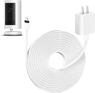 ALERTCAM 25ft Weatherproof Power Adapter for Ring Spotlight Cam Plus/Pro (Battery) and Ring Outdoor Cam Plus (Battery), Flat USB-C Power Cord for Continuous Power Supply to Security Camera, White