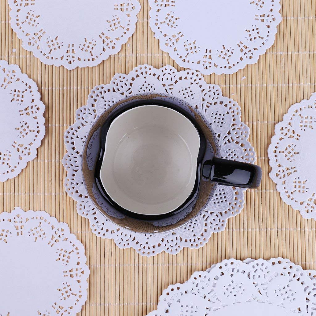 Centrini Di Carta Rotondi Con Merletto - 100 Pezzi Bianchi, Per Torte E Decorazioni