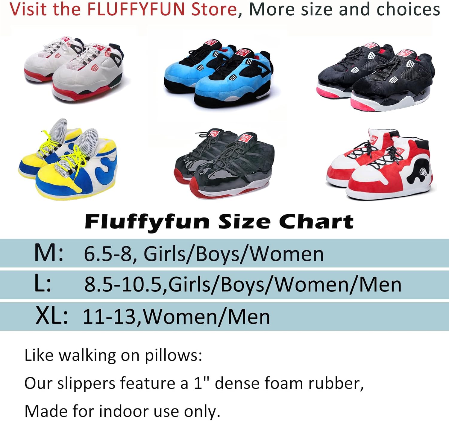 Plush Sneaker Slippers for Men, Women & Kids (3 sizes, M/L/XL 6.5-13) - Image 4