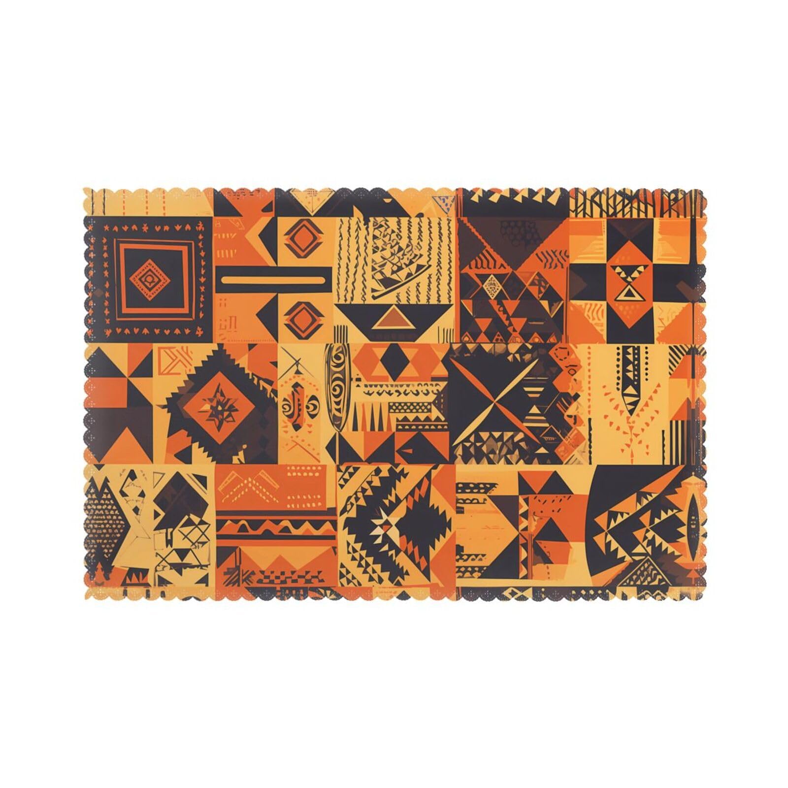 Set de table patchwork africain de qualité supérieure lot de 6 épais et thermorésistant