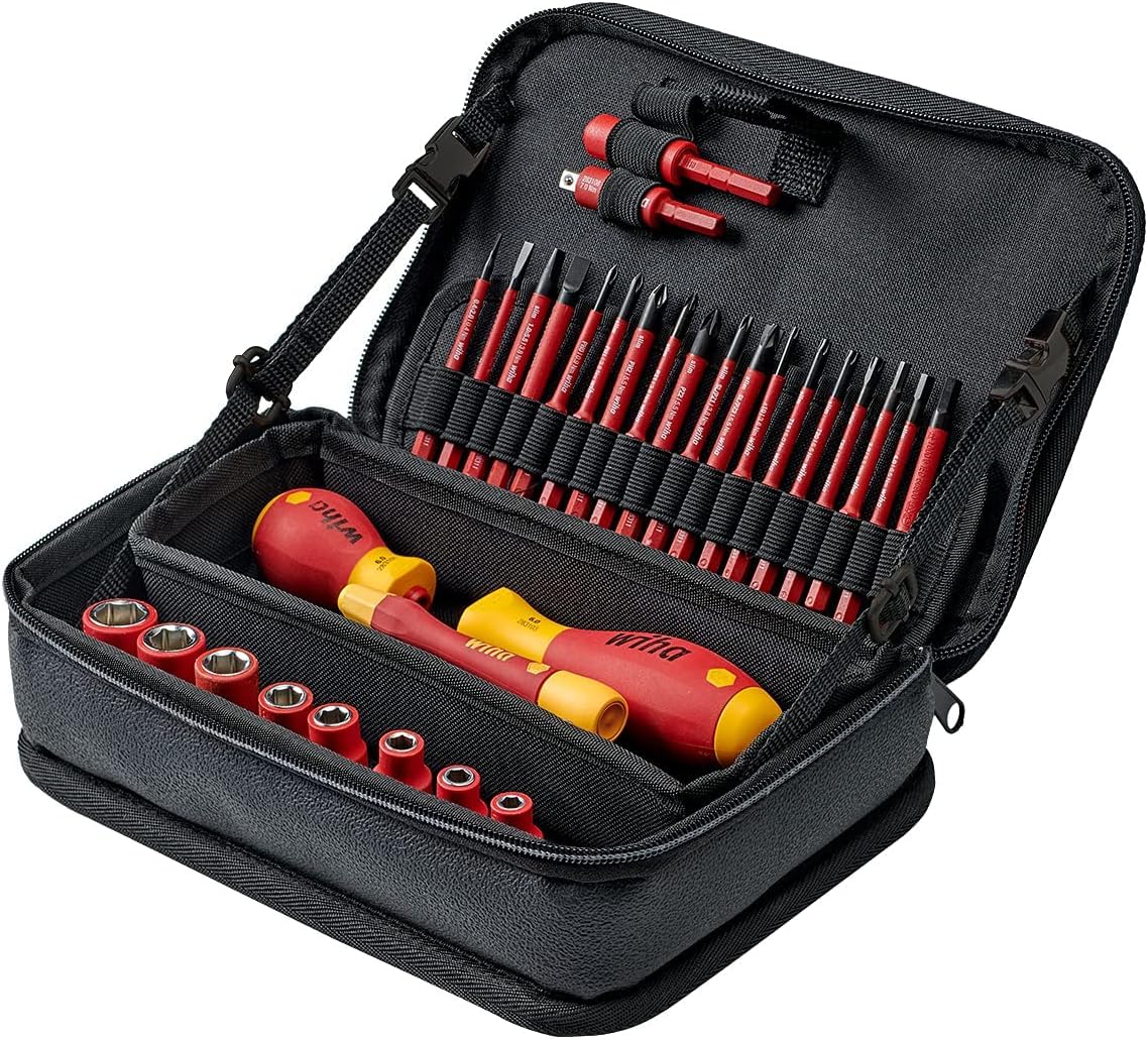 Wiha 7209NK-2002 slimVario kit | (43465) Incl. functional pouch & fully insulated socket wrenches, slimBits, VDE screwdriver handle, stubby, PicoFinish®
