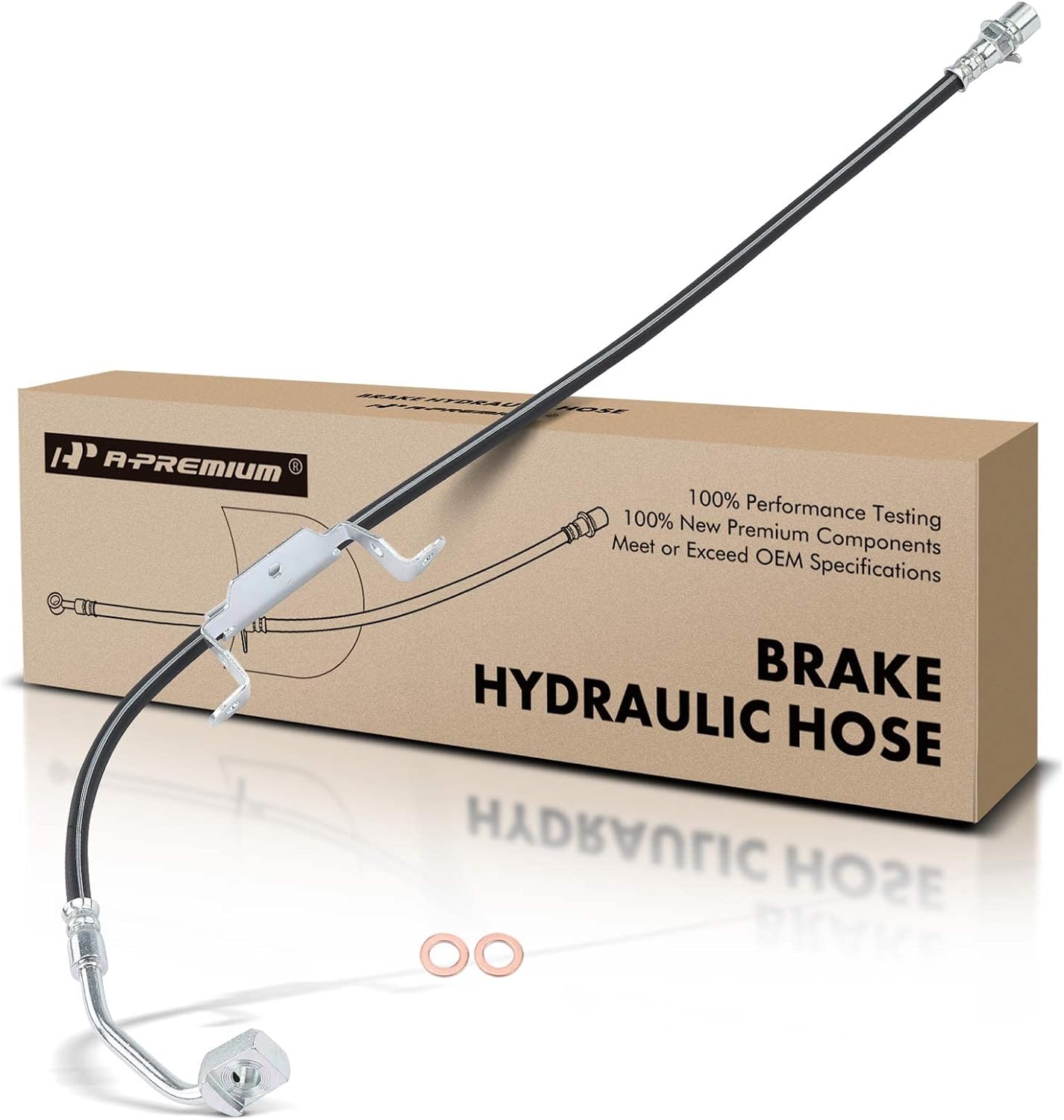 A-Premium Front Passenger Brake Hydraulic Hose Compatible with Select Cadillac Models - SRX 2004 2005 2006 2007 2008 2009 - Replace# 15933099