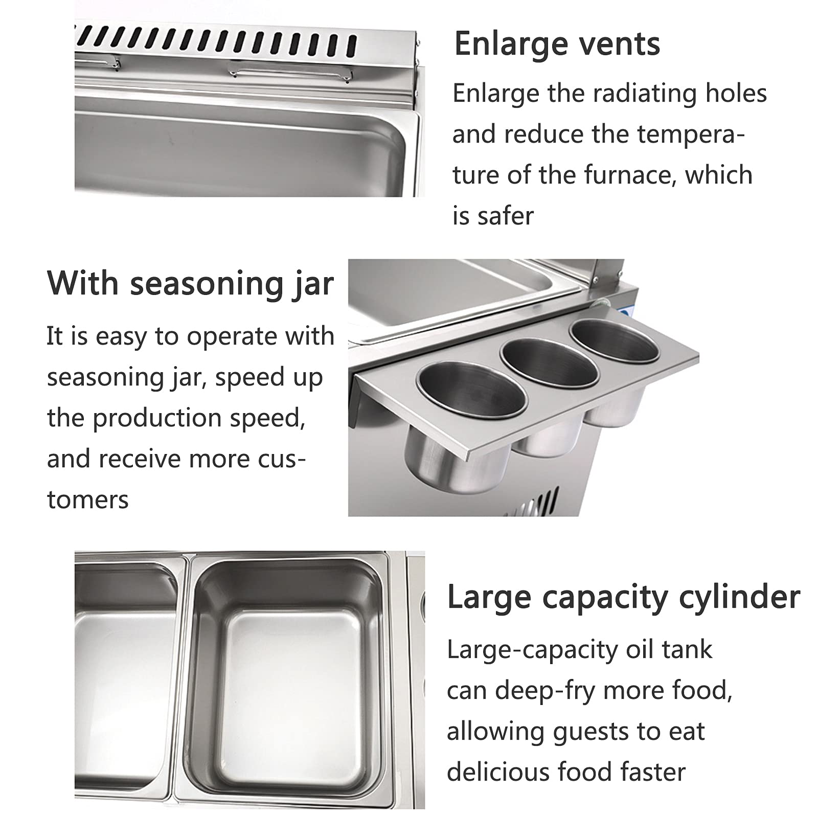 Deep Fryer Friggitrice a Gas Professionale, friggitrice a Gas 12L/18L Serbatoio in Acciaio Inox Friggitrice per Patatine di Pollo con Paletta per cestello per Ristorante Commerciale Cucina Domestica