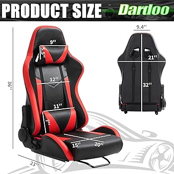 【送料込】 Dardoo バケットシート シートスライダー付 Amazon.co.jp: Dardooレーシングカーゲームバケットシート、調節