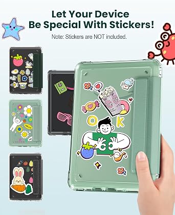 MoKo Detachable Magnetic Case for All-New Kindle (11th Generation-2024/2022 Release) 6 Inch,Ultra Clear Back Scratch-Proof Light & Shell Cover with Auto Wake/Sleep, Matcha