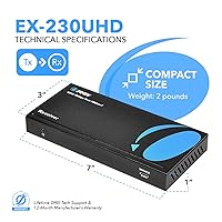 Vista 4 de OREI Extensor HDMI a través de Ethernet de hasta 230 pies - 4K a 60Hz con IR bidireccional, PoC, - Extensor HDMI 4K a través de Ethernet