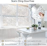 Vista 5 de rabbitgoo Película de Privacidad para Ventanas, Adhesivos Decorativos de Arcoíris para Ventanas para Cobertura de Vidrio, Adhesión Estática Sin