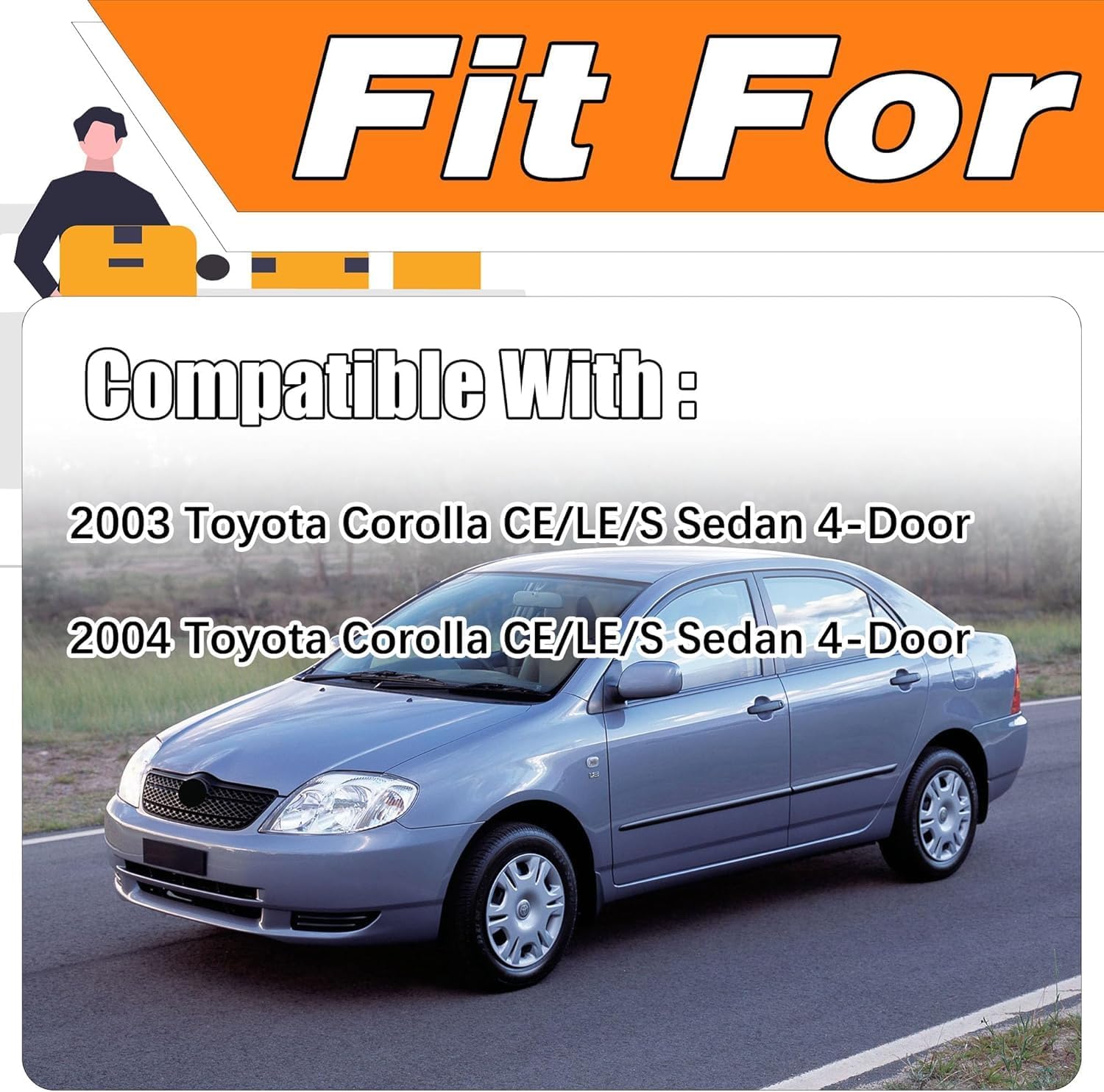 Fog Lights Assembly Driving Fog Lights Lamps For Toyota Corolla 2003 2004 with 12V 35W Halogen Bulbs & Wiring Harness Kit Repalce# 81220-02060 81210-02060