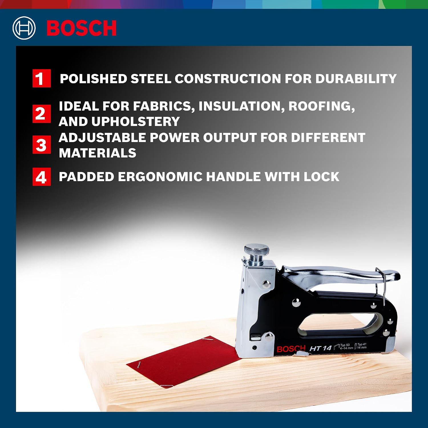 Bosch Professional Accessories 603038001 El Zımbası Ht 14 (Ahşap, Zımba Tipi 41), Siyah, 1 Adet