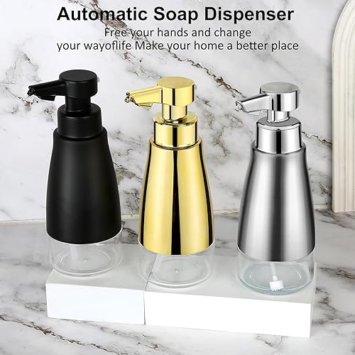 Miniatura 7 de Dispensador automático de jabón líquido sin contacto acero inoxidable de 15 oz - Dispensador de jabón inteligente automático eléctrico recargable