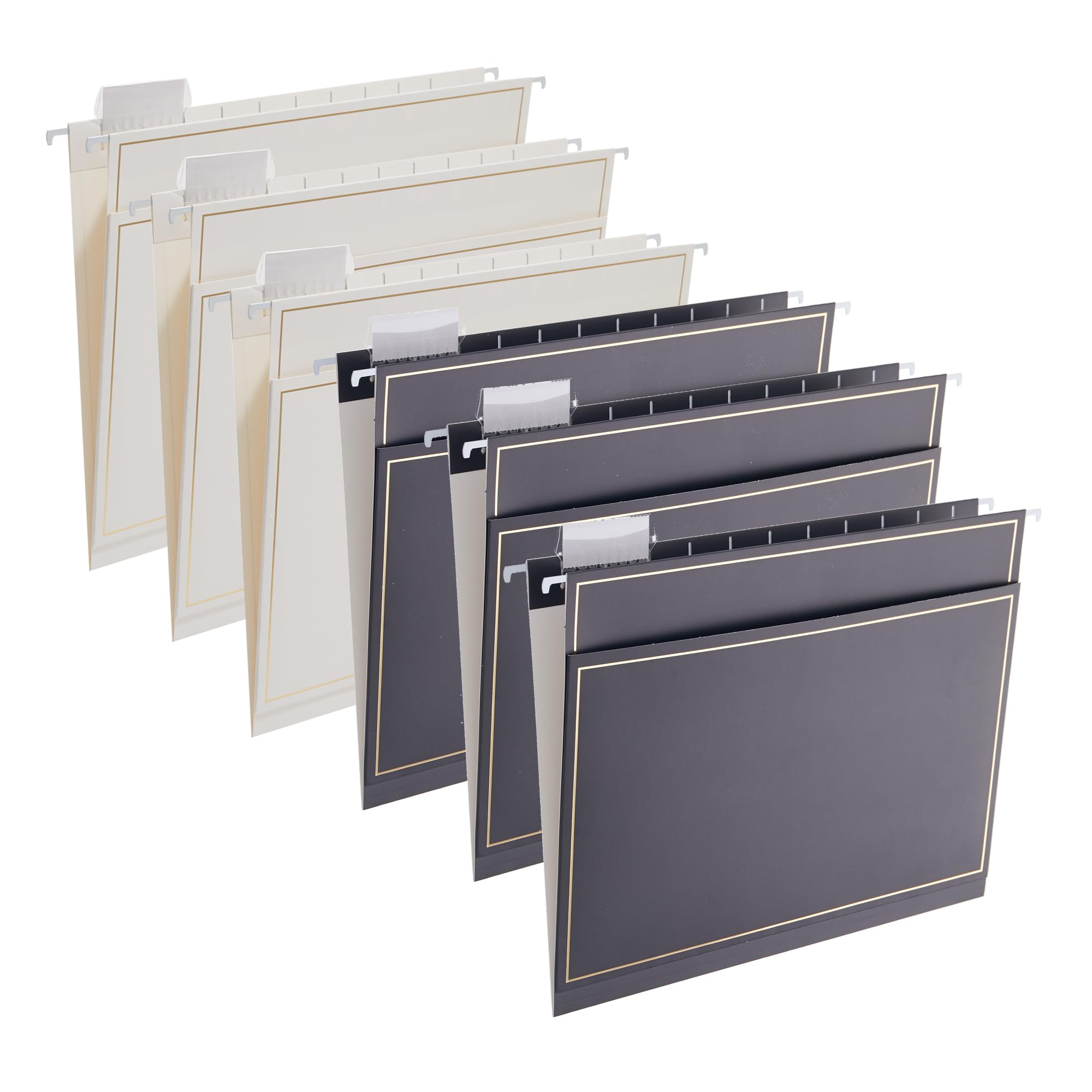 6 Pack Morandi Color Hanging File Folders with Pocket Letter Size Decorative File Folder Cute Pretty Hanging Folder for Office Home School with 1/5-Cut Adjustable Tabs, Outer Storage Pockets…