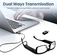 Vista 5 de Lentes inteligentes con cámara, grabación de video HD de 1080P y toma de fotos, tarjeta de memoria de 64 GB, gafas de cámara de video para hombres