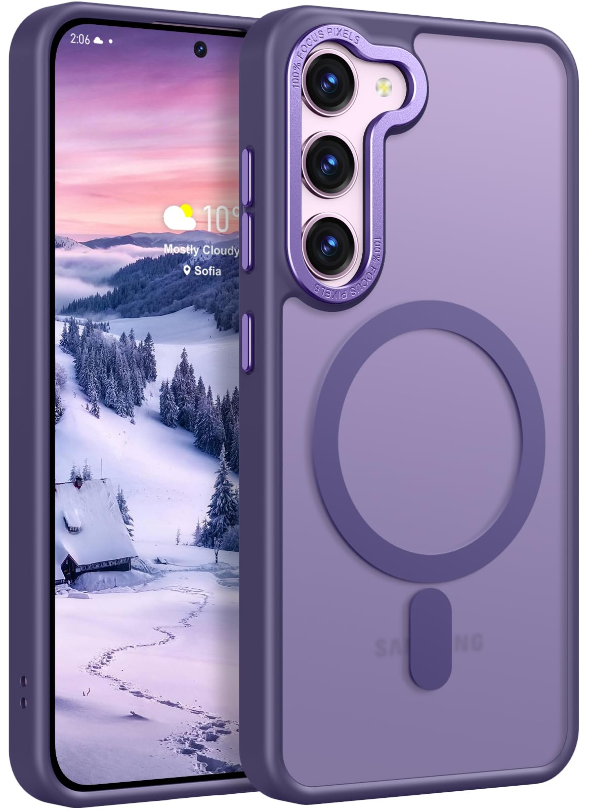 Rayboen for Samsung Galaxy S23 Plus Case Magnetic, [Compatible with Magsafe] Protective Slim Fit Skin Feel Phone Cover for S23+ Plus with Translucent