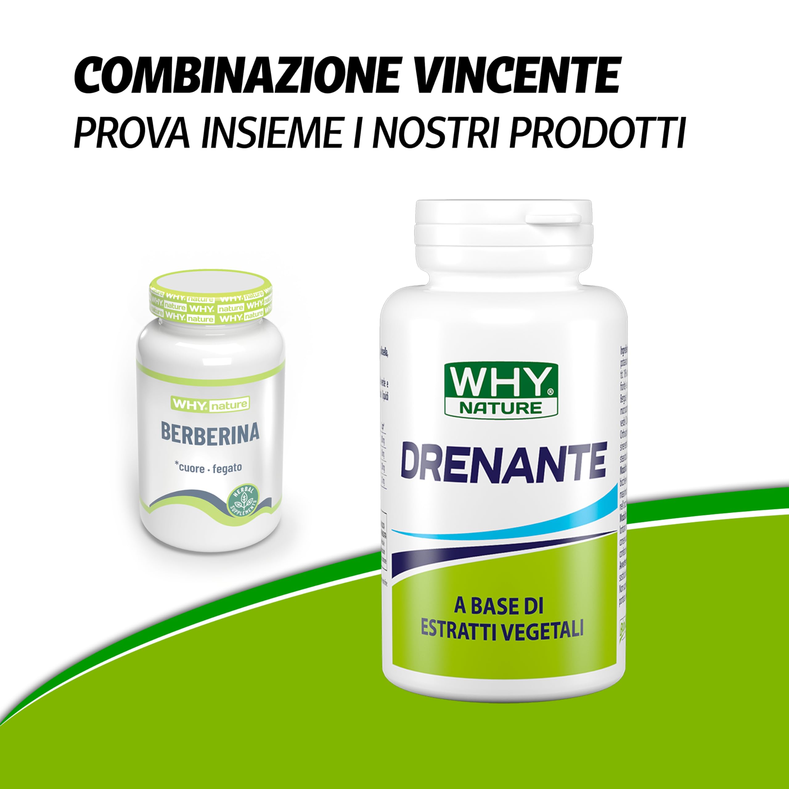 WHY NATURE BERBERINA - Integratori Alimentari Berberina e Cardo Mariano - Integratore per la Funzione Epatica e Cardiovascolare - Senza Glutine - 60 cpr