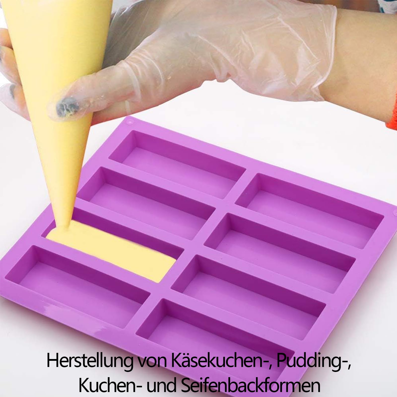 Stampo In Silicone Per Barrette Di Muesli - 2 Pezzi, 27x21.5 Cm Viola Per Dolci E Snack - Foto 9