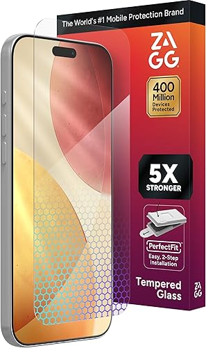 Miniatura 43 de ZAGG Glass Elite - Protector de pantalla antirreflejos para iPhone 15 Pro Max, 5X más fuerte con bordes reforzados, superficie resistente a arañazos