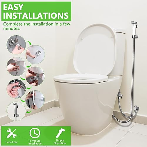 Miniatura 5 de Kit de spray de bidé de mano multifuncional, adecuado para lavado de mujeres, limpieza de pañales, lavado de bebés, ducha de mascotas, etc. - Fácil