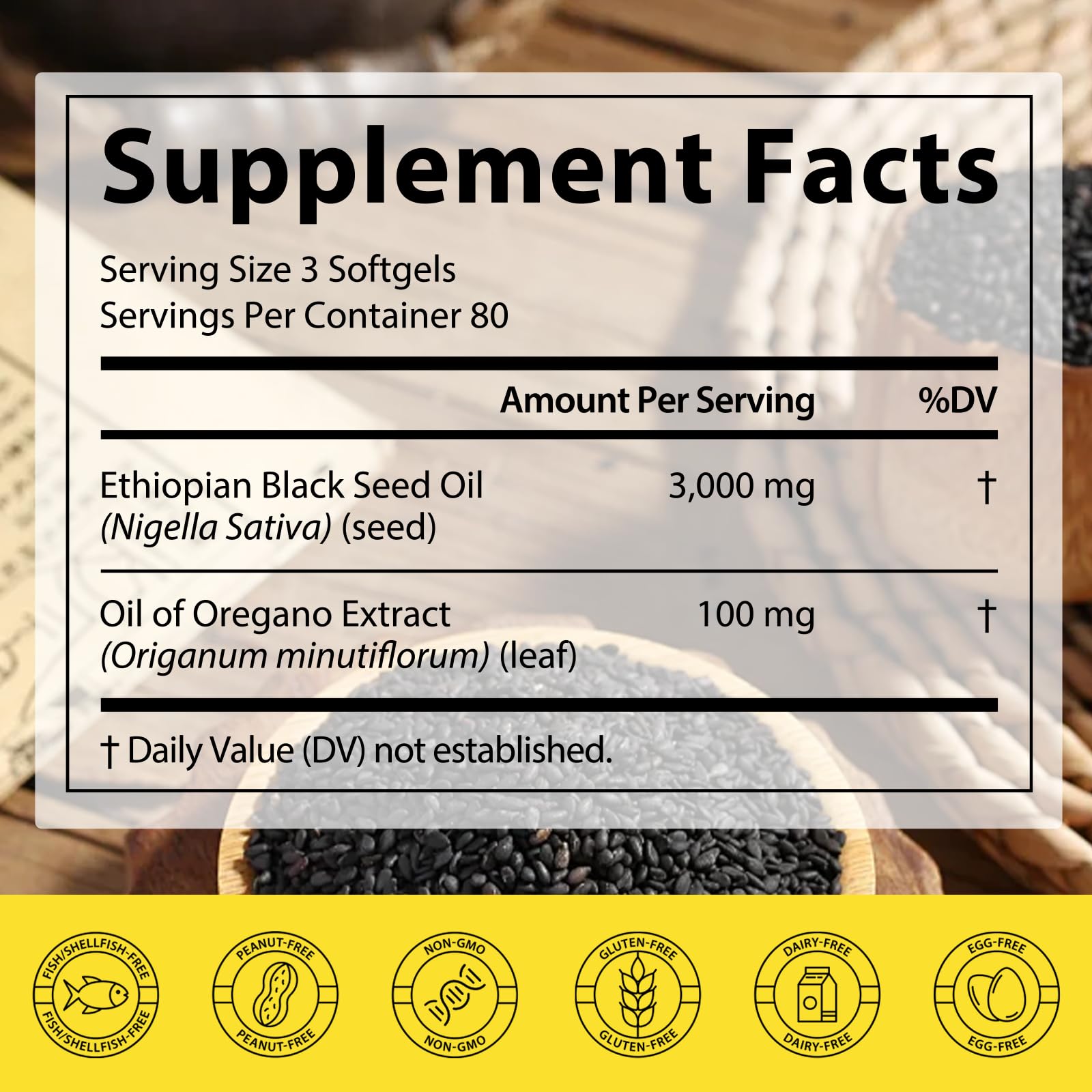 Black Seed Oil Capsules 3000mg, Cold-Pressed Nigella Sativa, 240 Softgels — Amazon image 4
