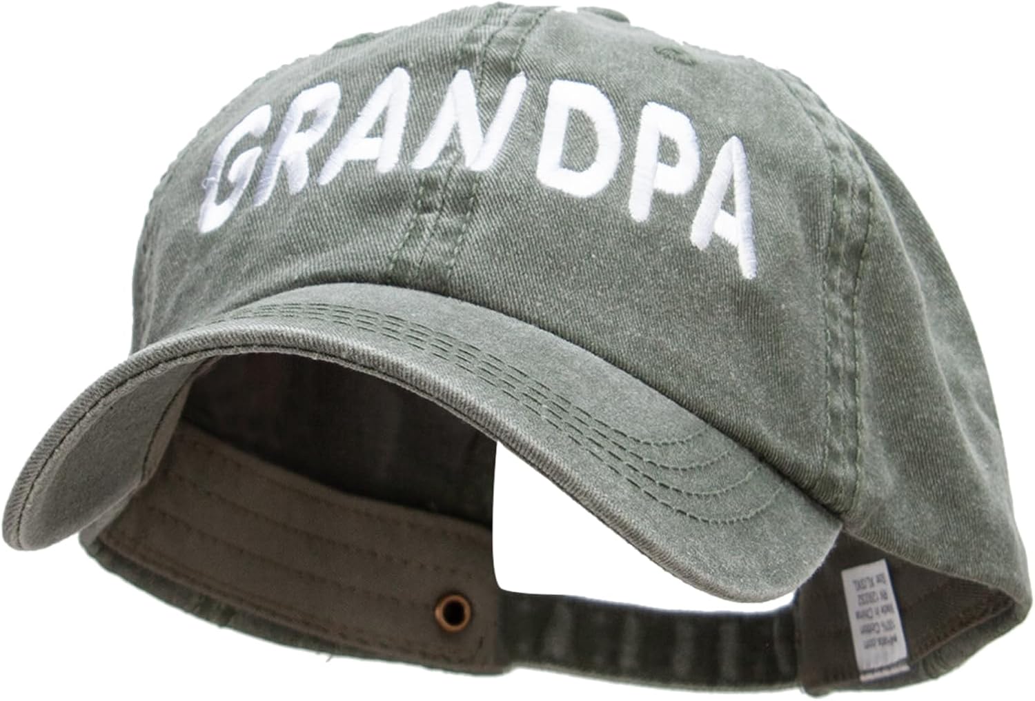 Grandpa Embroidered Big Size Washed Pigment Dyed Cap